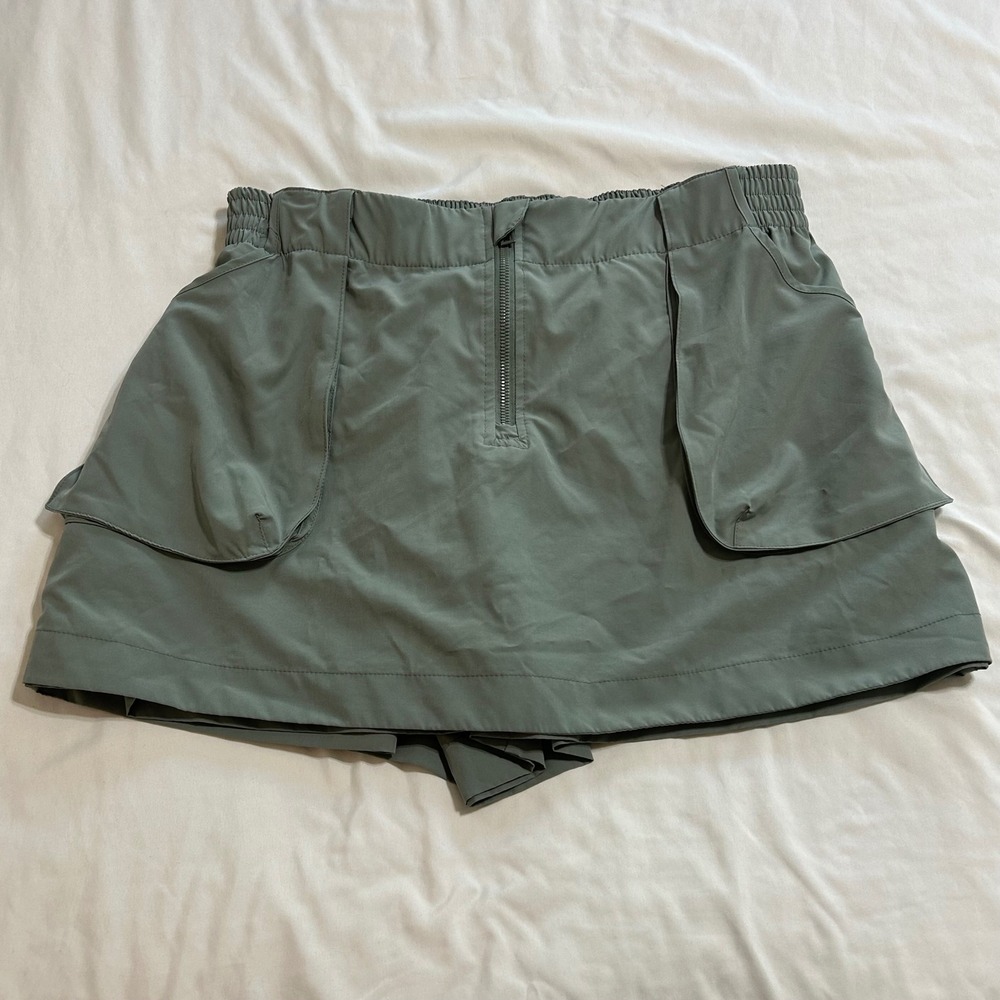 Rae Mode Women 2XL Sage Green Active Cargo Skort S7023PL Hiking Golf Skirt